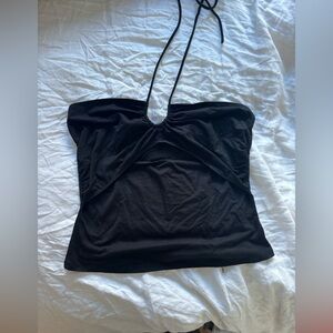 Reformation Black Halter Top